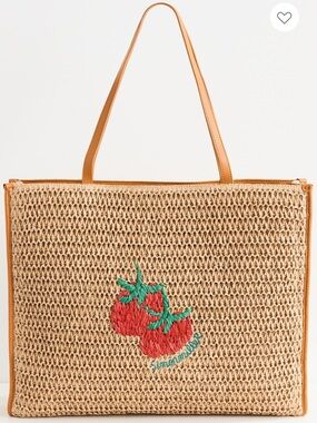 SIMONMILLER Raffia Embroidered Logo Studio Tote